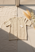 Lucky Brand Women's Cream Open-Knit Short Sleeve Sweater Size M