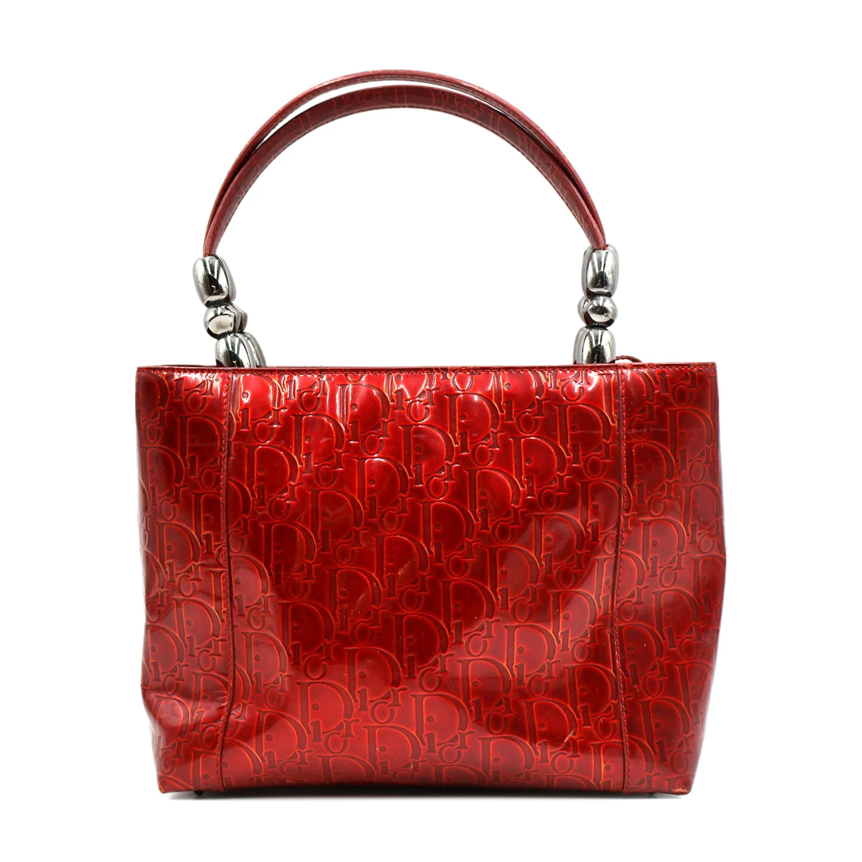 Dior Patent Trotter Malice Pearl Tote Bag