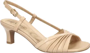 Easy Street Delite Slingback Sandal – Nude | Open Toe | Kitten Heel | Size 9 Wide