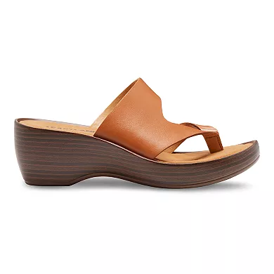 Eastland Laurel Tan Toe-Ring Wedge Sandal - Women's Size 8 M
