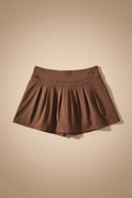 Court Collection Women's High-Rise Ruched Skort in Brown XXL