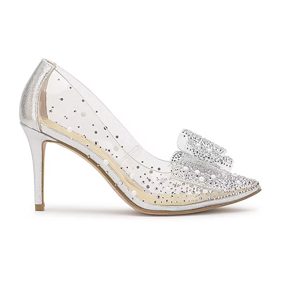 Jessica Simpson Cinderella Crystal Clear Pump – Crystal Rhinestone Bow Stiletto