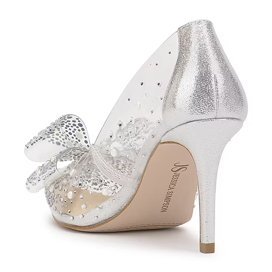 Jessica Simpson Cinderella Crystal Clear Pump – Crystal Rhinestone Bow Stiletto