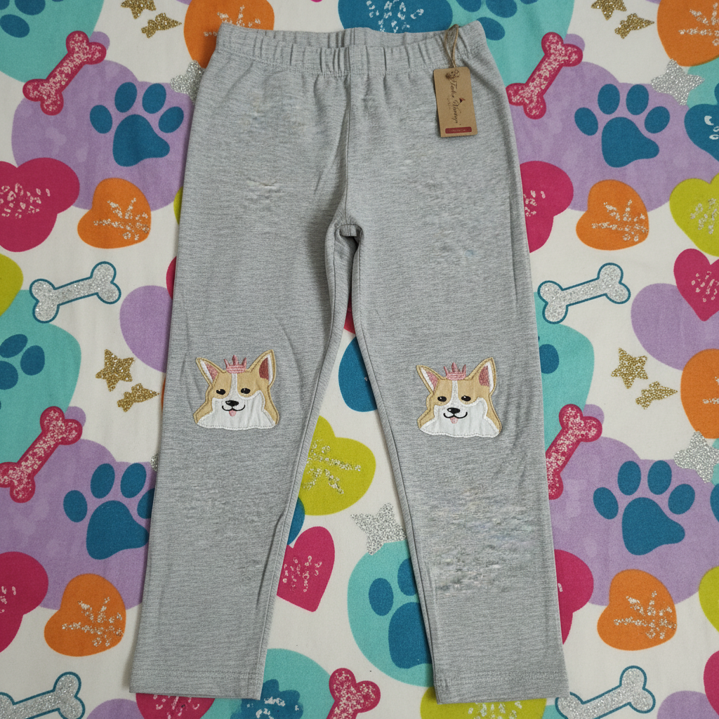 Tailor Vintage Girls Grey Corgi Stretch Pants Size 14