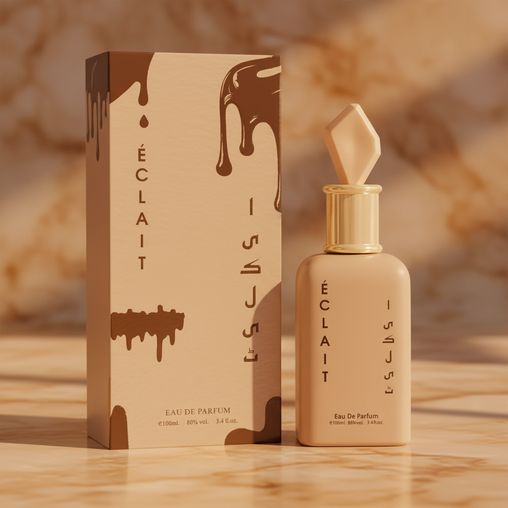 Éclait EDP beige bottle with chocolate drip box